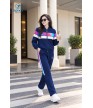 Bộ nỉ thể thao nữ ADB-174-12-01 Navy phối trắng